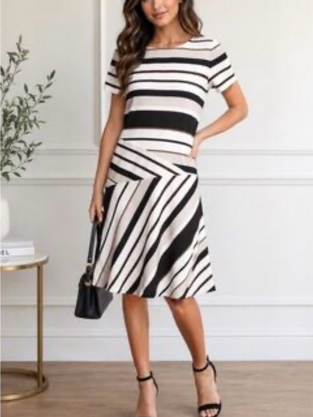 Lafayette 148 New York Greta Legacy Stripe Dress Size Medium